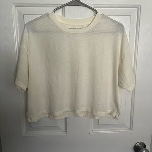 American Eagle Outfitters Cream Short Sleeve Tee